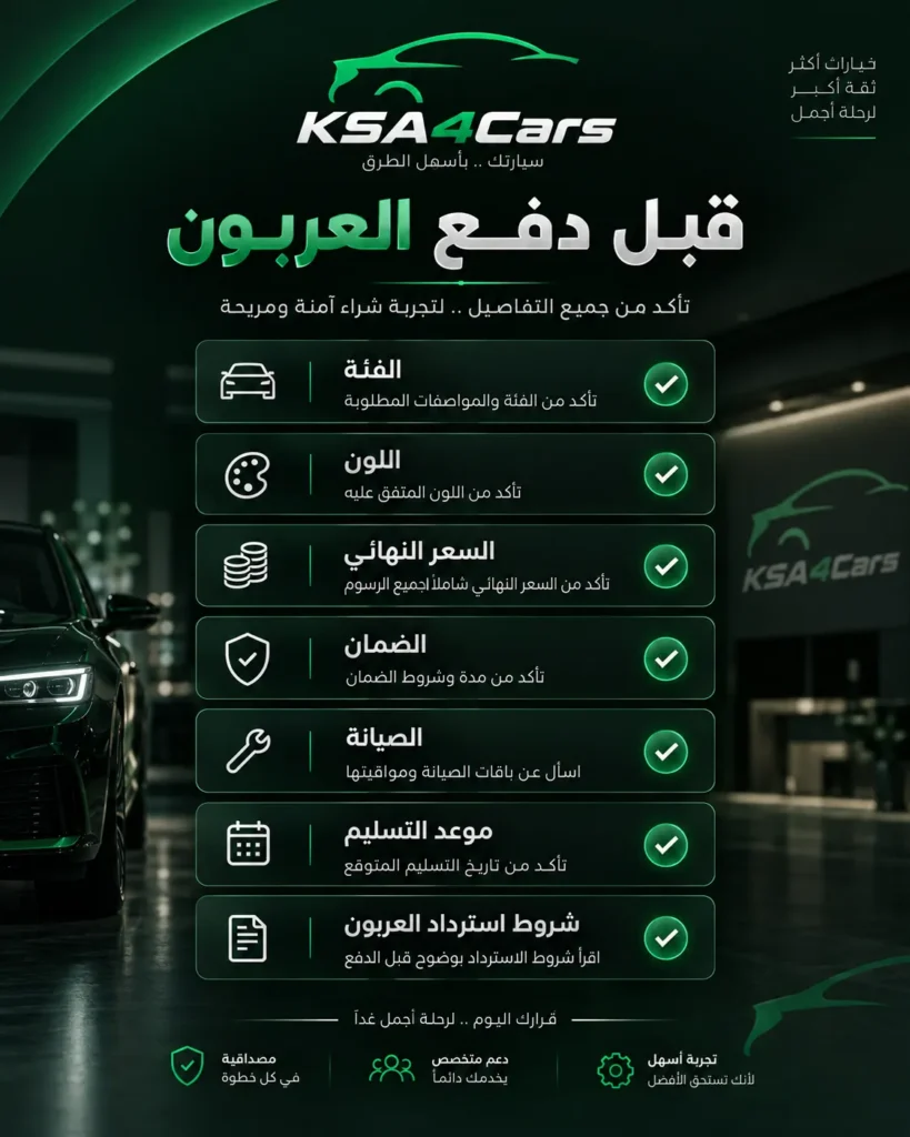 قبل دفع العربون، حوّل كل وعد إلى معلومة واضحة